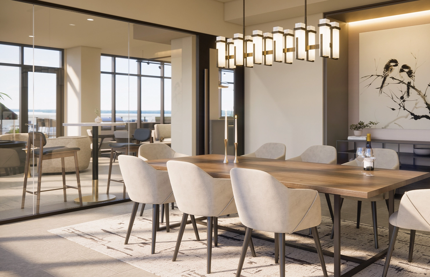 A dining area at One 09